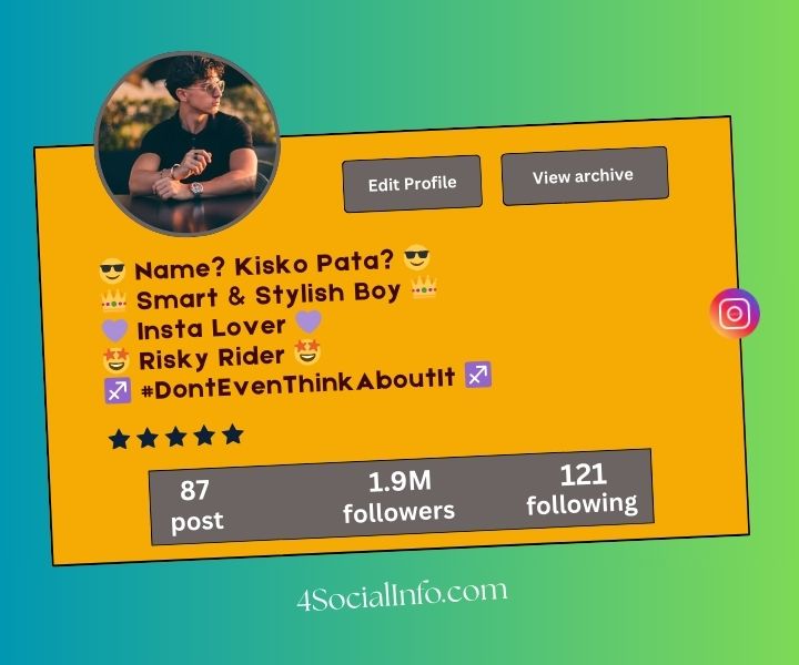 Instagram Bio Style for Boys