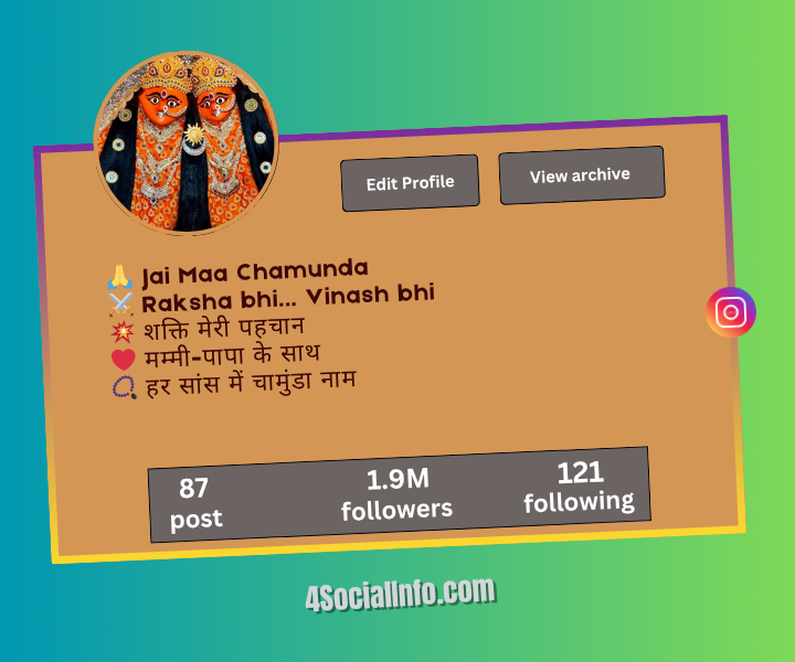 Bio for Instagram for Chamunda Maa