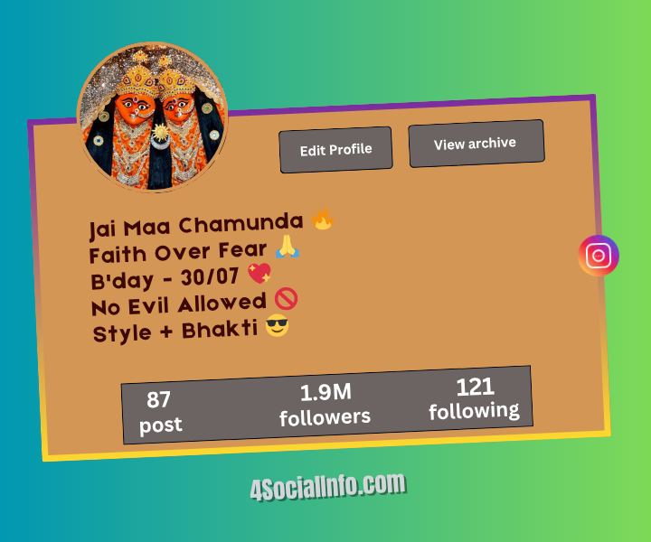Chamunda Maa Bio for Instagram